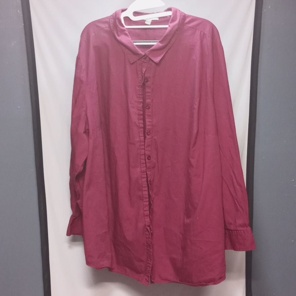 Fuchsia button down shirt